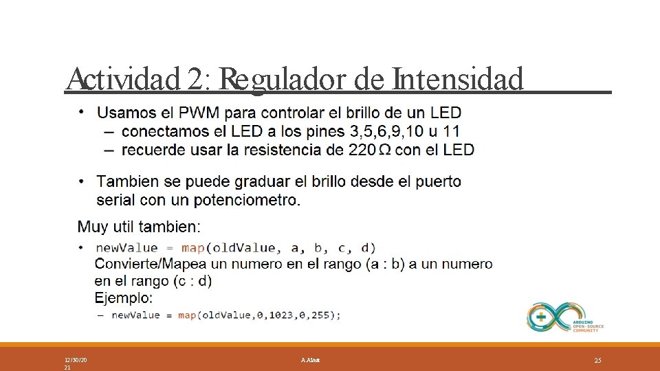 Actividad 2: Regulador de Intensidad 12/30/20 21 A. Alvear 25 