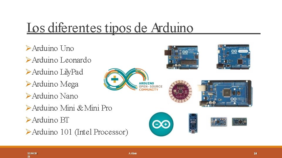 Los diferentes tipos de Arduino Uno Arduino Leonardo Arduino Lily. Pad Arduino Mega Arduino