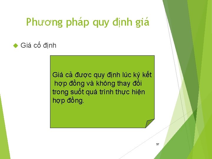 Phương pháp quy định giá Giá cố định Giá cả được quy định lúc