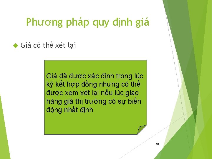 Phương pháp quy định giá Giá có thể xét lại Giá đã được xác