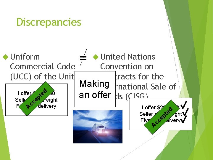 Discrepancies Uniform = Nations Commercial Code Convention on (UCC) of the United Contracts for