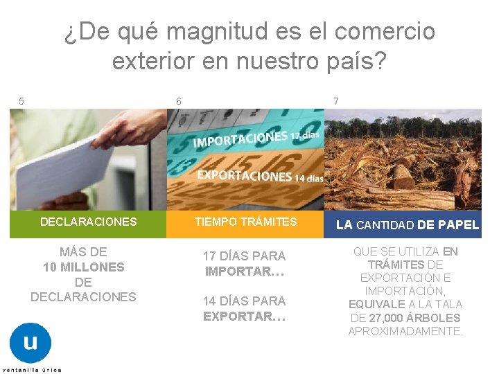 ¿De qué magnitud es el comercio exterior en nuestro país? 5 6 DECLARACIONES MÁS ¿De qué magnitud es el comercio exterior en nuestro país? 5 6 DECLARACIONES MÁS
