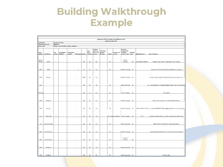 Building Walkthrough Example 