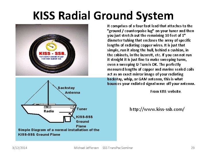 KISS Radial Ground System It comprises of a four foot lead that attaches to