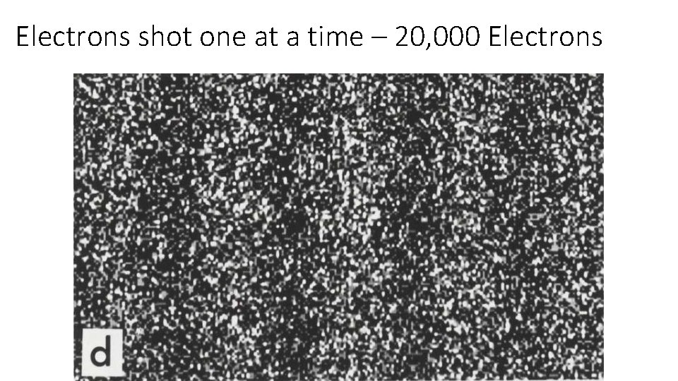 Electrons shot one at a time – 20, 000 Electrons 