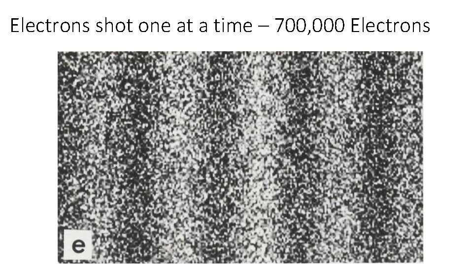 Electrons shot one at a time – 700, 000 Electrons 