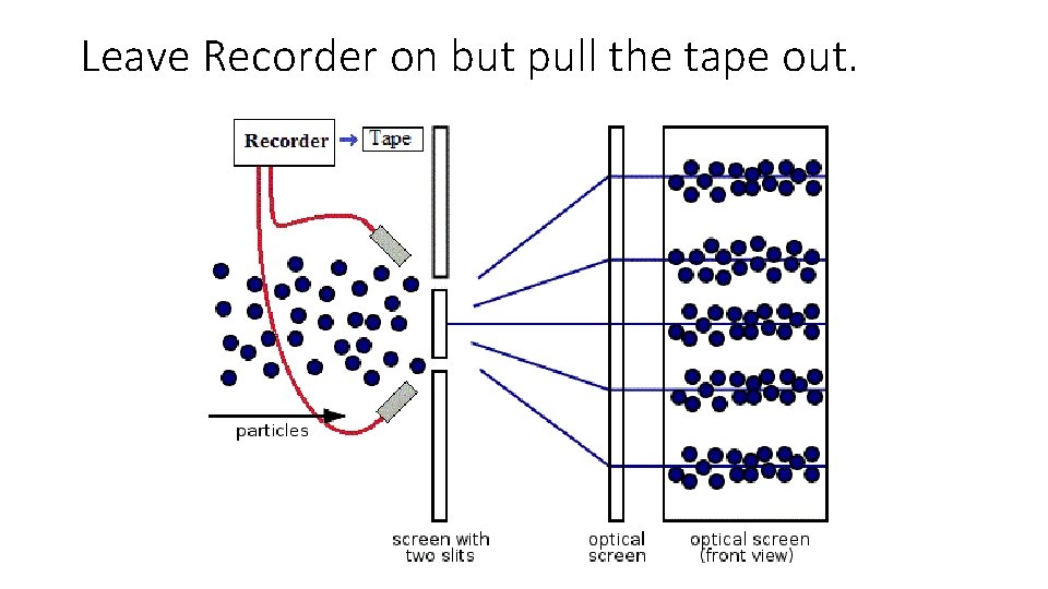 Leave Recorder on but pull the tape out. 