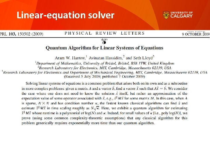 Linear-equation solver 