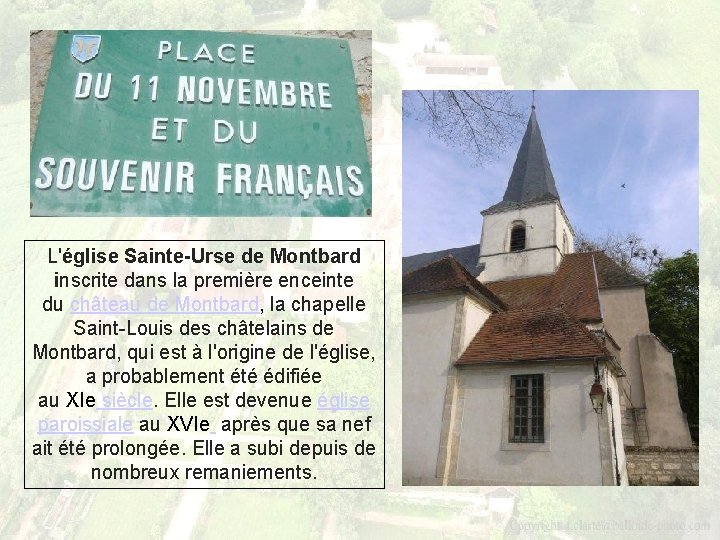 L'église Sainte-Urse de Montbard inscrite dans la première enceinte du château de Montbard, la