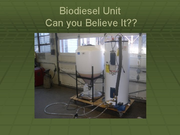 Biodiesel Unit Can you Believe It? ? 