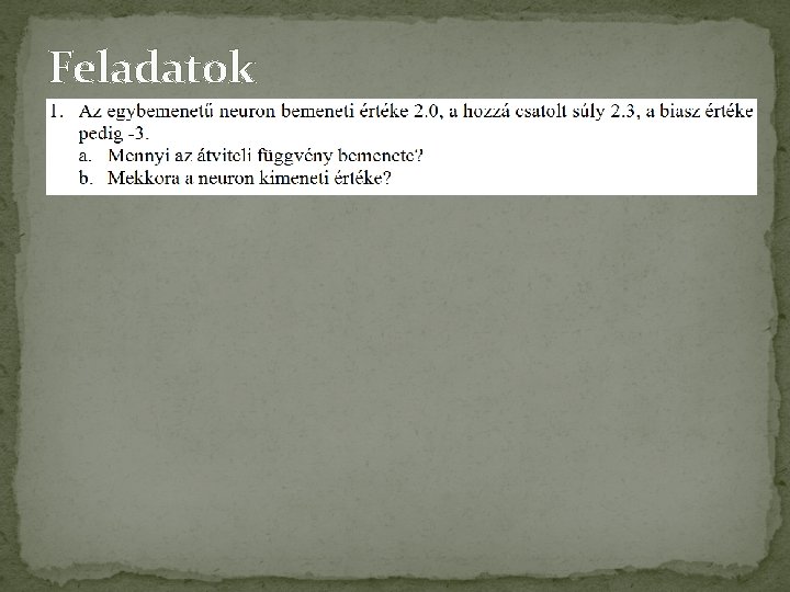 Feladatok 