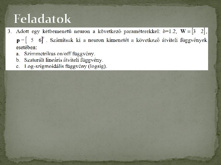 Feladatok 