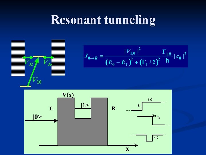 Resonant tunneling V 1 l V 10 V 1 r 