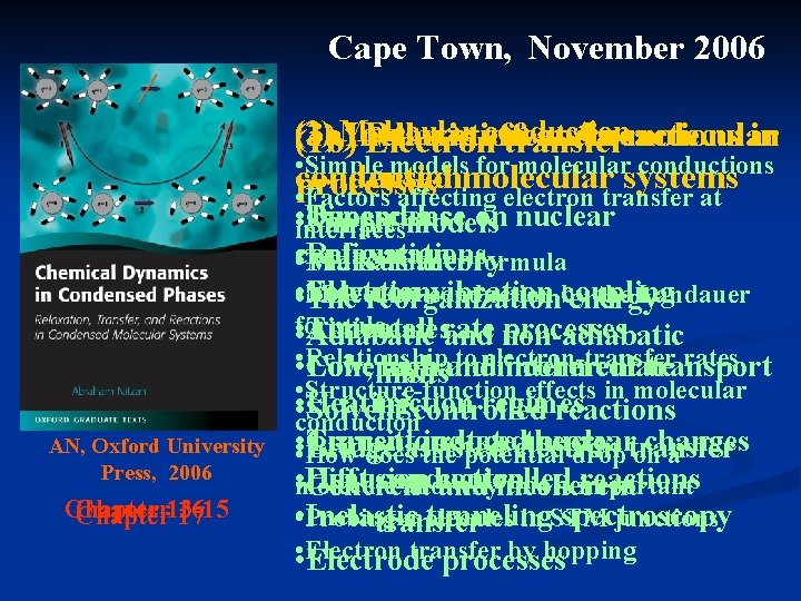 Cape Town, November 2006 (2) conduction (1 a) (3) Inelastic Relaxation andinreactions molecular in