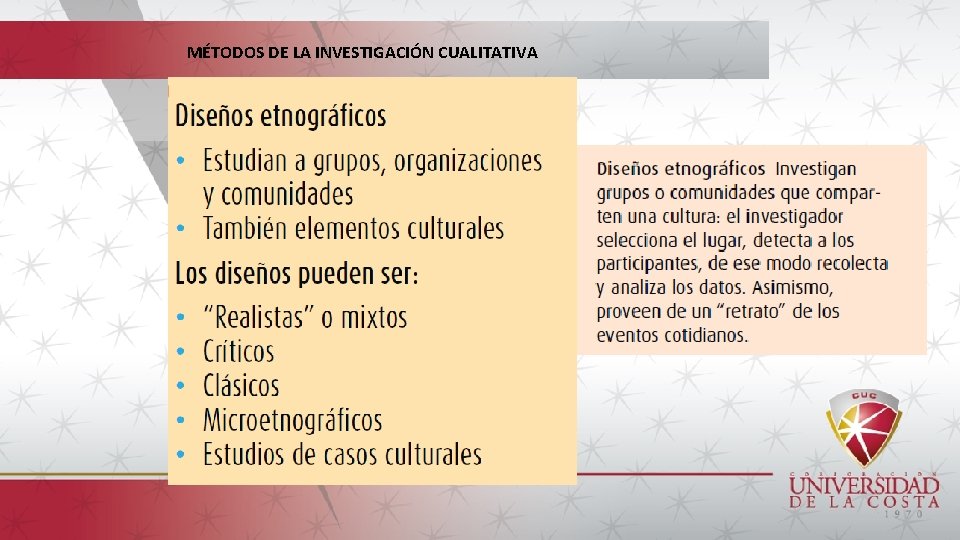 MÉTODOS DE LA INVESTIGACIÓN CUALITATIVA 