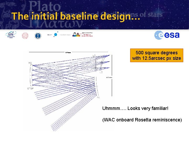 The initial baseline design… 500 square degrees with 12. 5 arcsec px size Uhmmm….