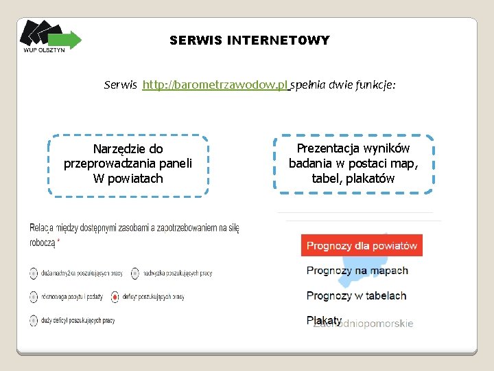 SERWIS INTERNETOWY Serwis http: //barometrzawodow. pl spełnia dwie funkcje: Narzędzie do przeprowadzania paneli W