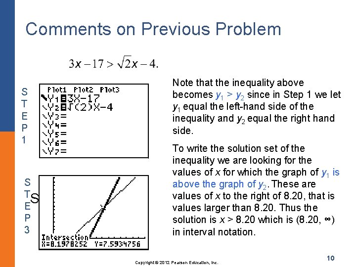 Comments on Previous Problem S T E P 1 S T Solve E P