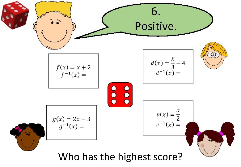 6. Positive. Who has the highest score? 