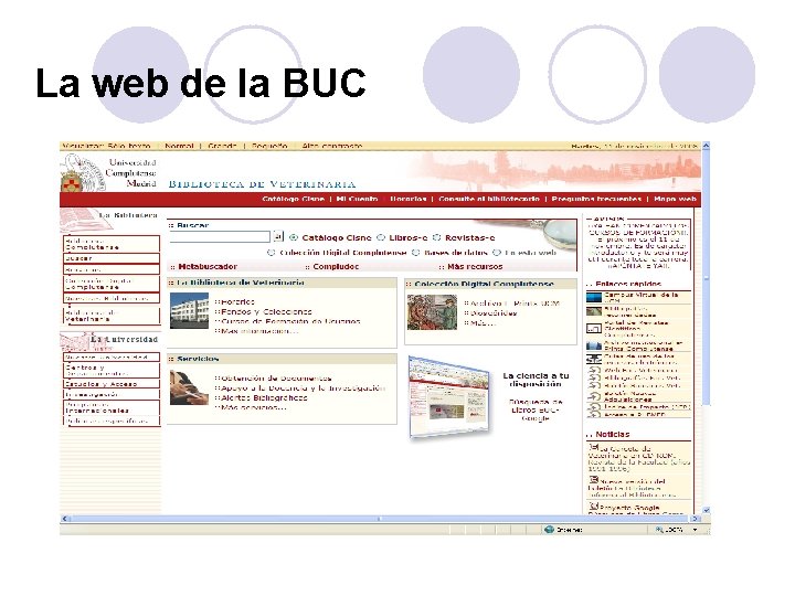 La web de la BUC 