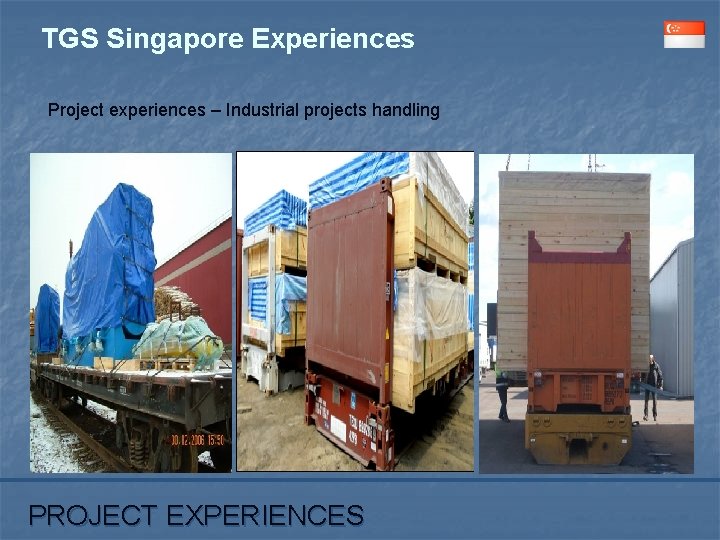 TGS Singapore Experiences Project experiences – Industrial projects handling • PROJECT EXPERIENCES 