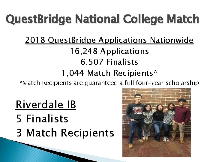 Quest. Bridge National College Match 2018 Quest. Bridge Applications Nationwide 16, 248 Applications 6,