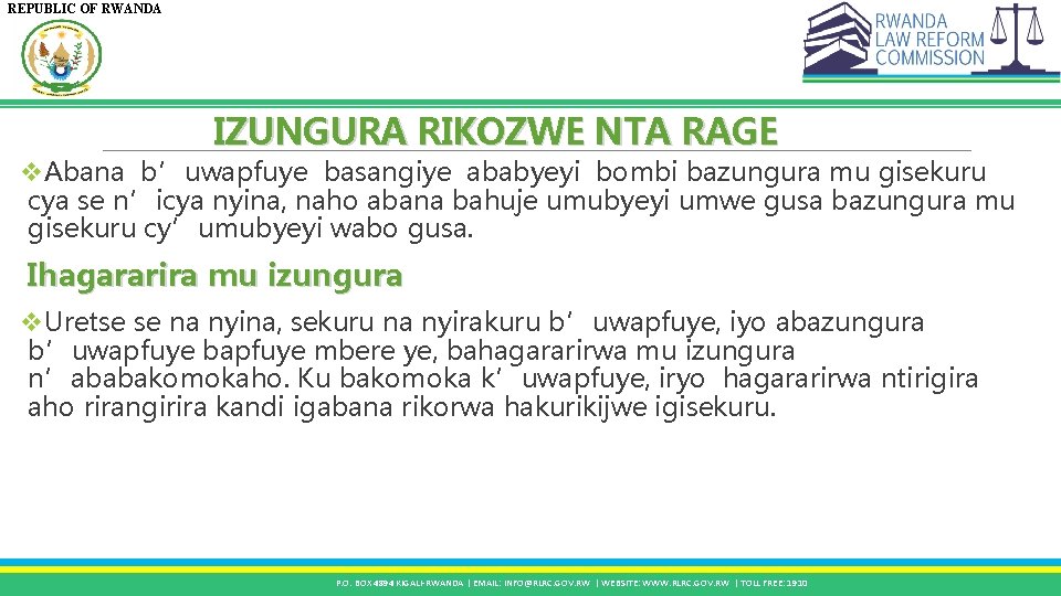 REPUBLIC OF RWANDA IZUNGURA RIKOZWE NTA RAGE v. Abana b’uwapfuye basangiye ababyeyi bombi bazungura