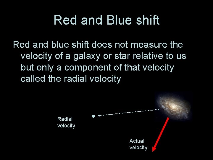 Red and Blue shift Red and blue shift does not measure the velocity of