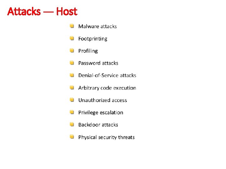 Attacks --- Host 