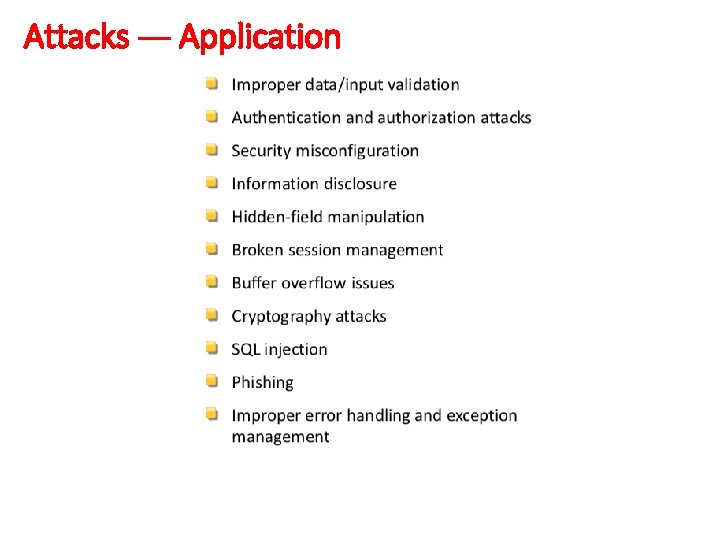 Attacks --- Application 