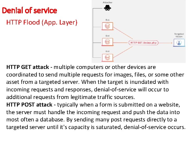 Denial of service HTTP Flood (App. Layer) HTTP GET attack - multiple computers or