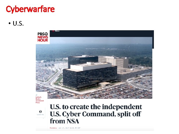 Cyberwarfare • U. S. 
