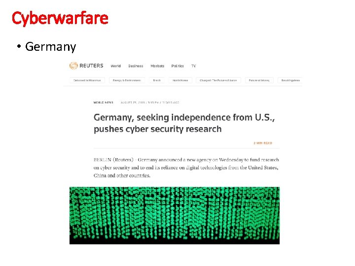 Cyberwarfare • Germany 