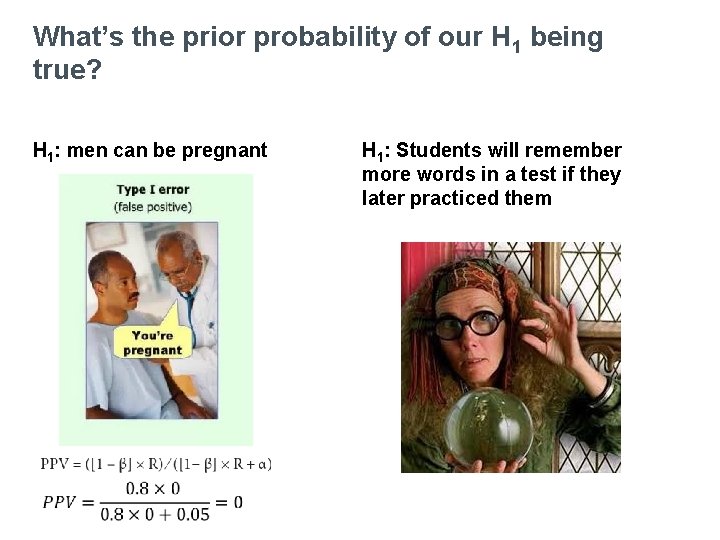 What’s the prior probability of our H 1 being true? H 1: men can