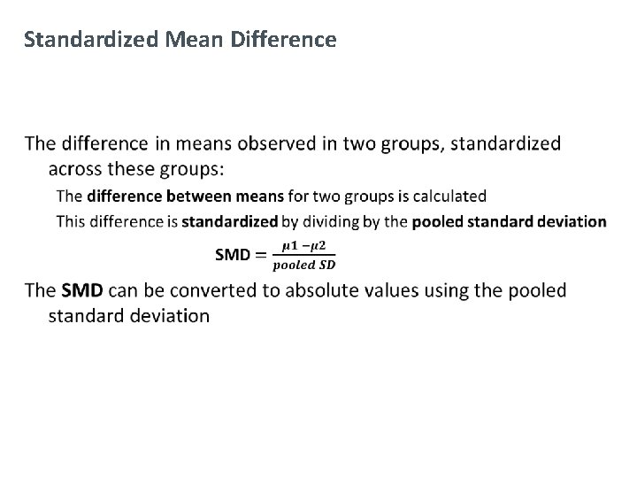 Standardized Mean Difference 