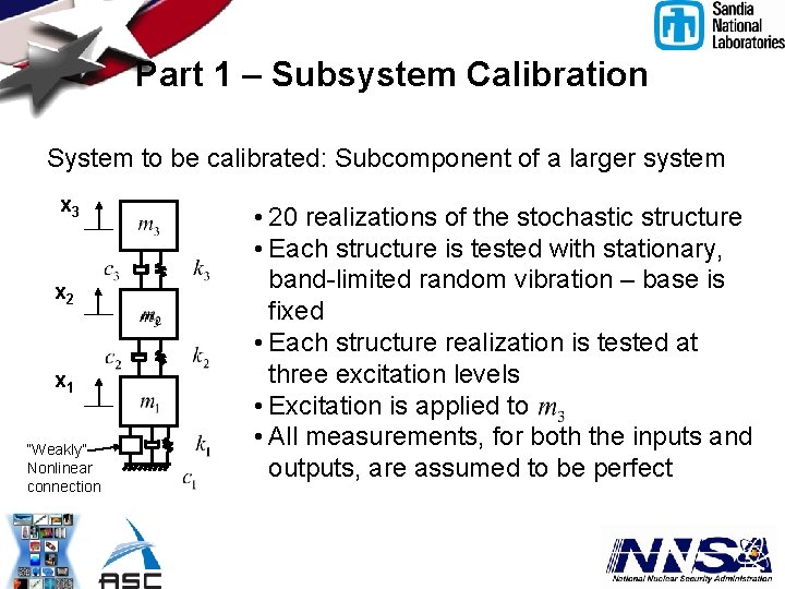 Part 1 – Subsystem Calibration System to be calibrated: Subcomponent of a larger system
