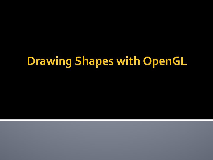 Drawing Shapes with Open. GL 