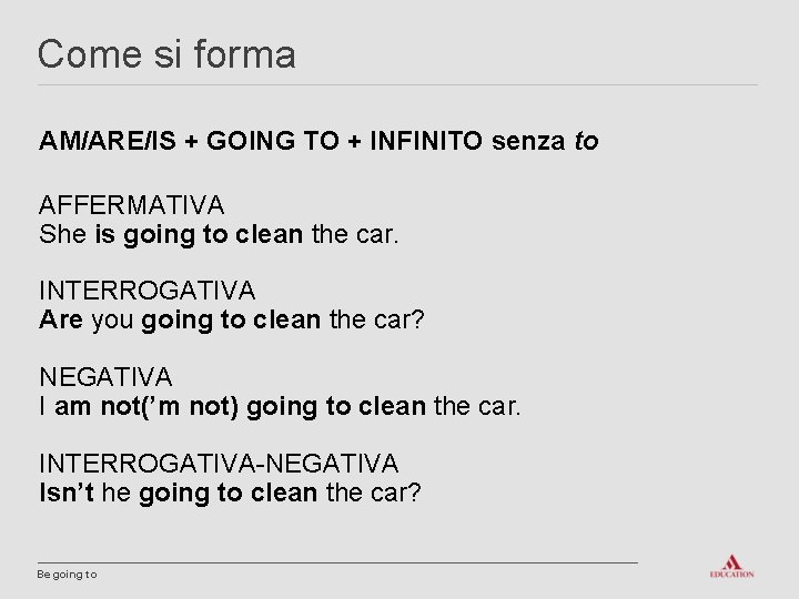 Be Going To Quando Si Usa Be going to Definizione Il Be going to