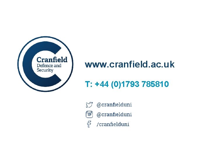 www. cranfield. ac. uk T: +44 (0)1793 785810 