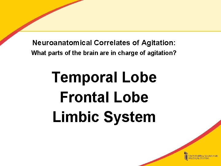 Neuroanatomical Correlates of Agitation: What parts of the brain are in charge of agitation?