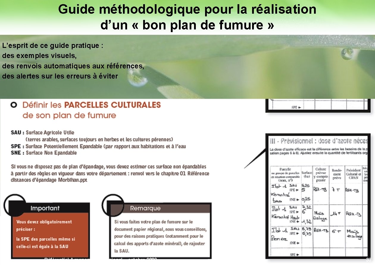 Guide méthodologique pour la réalisation d’un « bon plan de fumure » L’esprit de