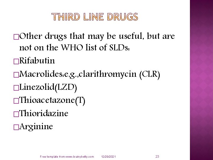 �Other drugs that may be useful, but are not on the WHO list of