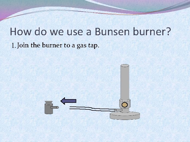 How do we use a Bunsen burner? 1. Join the burner to a gas
