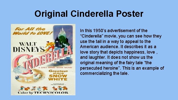 Original Cinderella Poster dc In this 1950’s advertisement of the “Cinderella” movie, you can