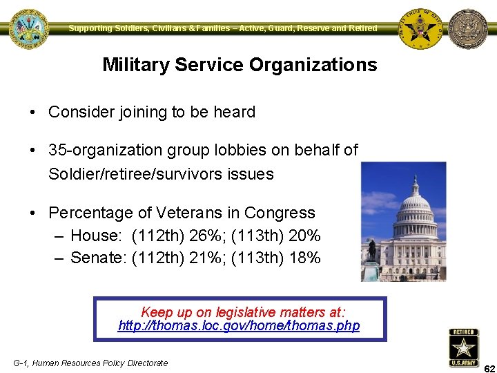 Supporting Soldiers, Civilians & Families – Active, Guard, Reserve and Retired Military Service Organizations