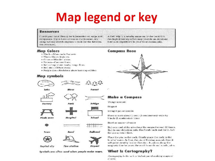 Map legend or key 
