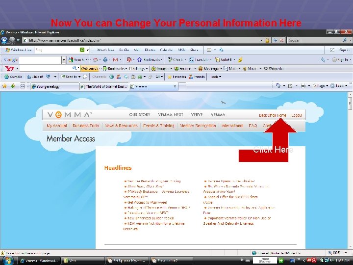 Now You can Change Your Personal Information Here Click Here 