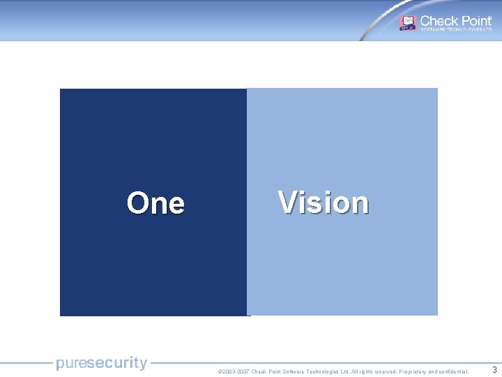 One Vision © 2003 -2007 Check Point Software Technologies Ltd. All rights reserved. Proprietary