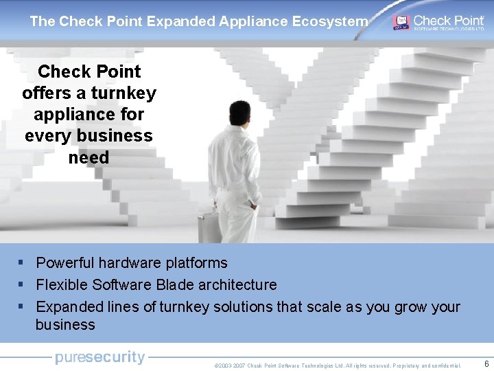 The Check Point Expanded Appliance Ecosystem Check Point offers a turnkey appliance for every