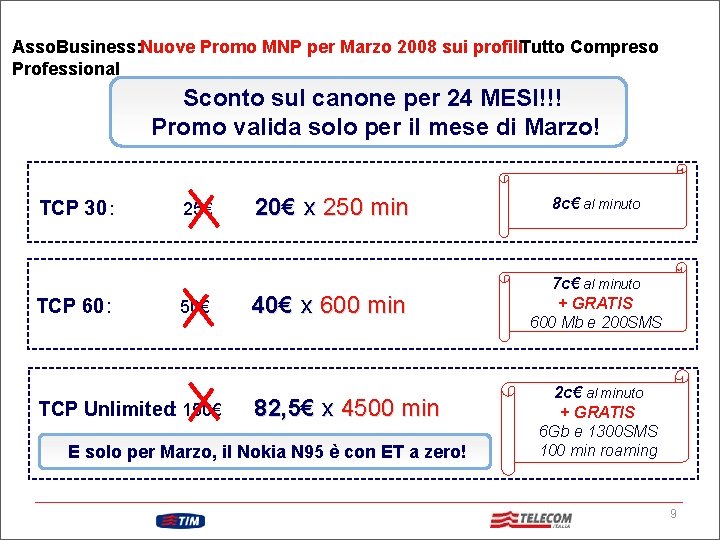 Asso. Business: Nuove Promo MNP per Marzo 2008 sui profili. Tutto Compreso Professional Sconto